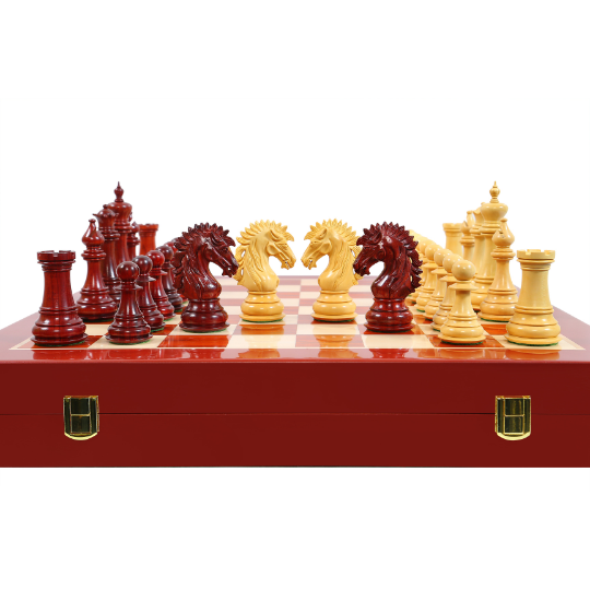 The Ruffian American Series Staunton Chess Pieces in African Padauk