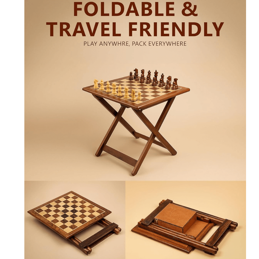 Magnetic Wooden Chess Set with Folding Stand & Storage Drawer – 12 x 12 Inch - Chess'n'Boards