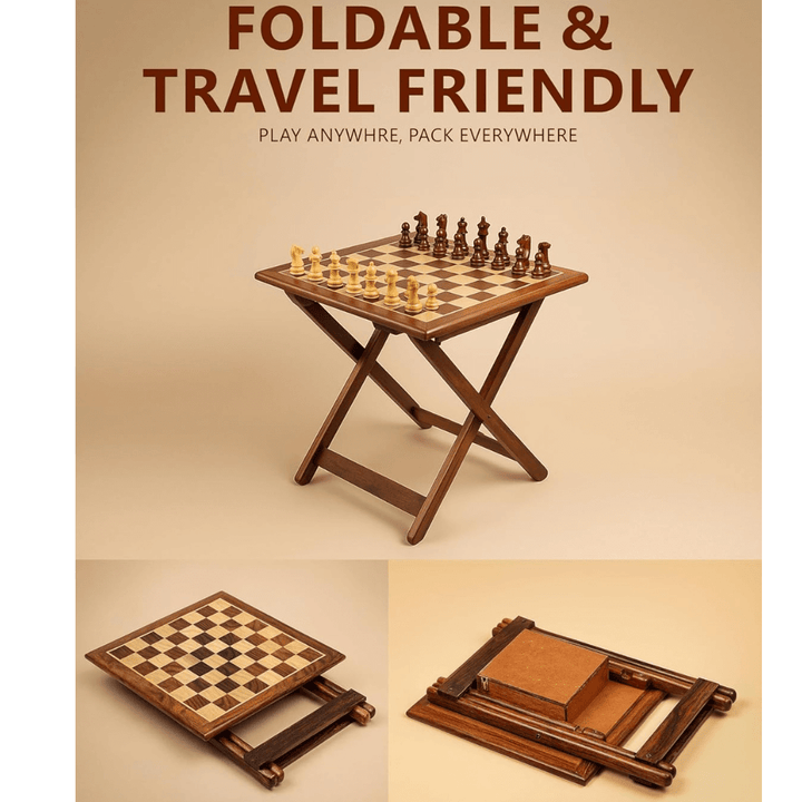 Magnetic Wooden Chess Set with Folding Stand & Storage Drawer – 12 x 12 Inch - Chess'n'Boards