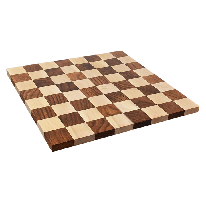 Borderless Double-sided Chess Board made in Walnut: Maple Wood