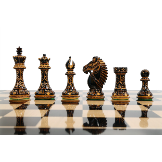 Burnt Rio Staunton Pièces d'échecs de luxe triples lestées de 10,7 cm