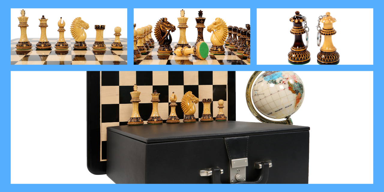 Burnt Rio Staunton 4.2 King Triple Weighted Luxury Chess Pieces