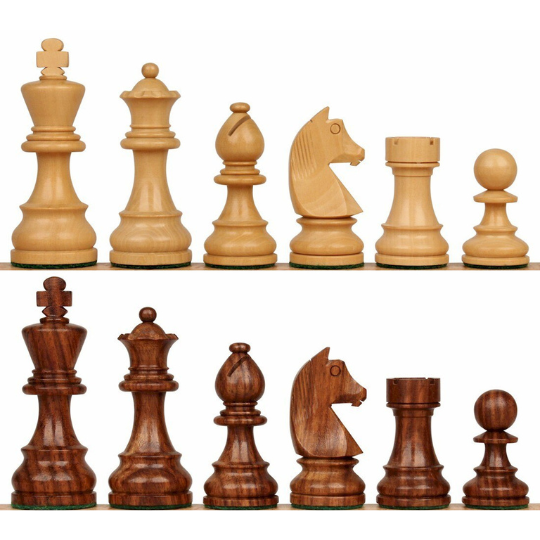 Handgefertigte Turnierserie im Staunton-Stil aus Holz, nur deutsche Ritter mit 3,75"-Königsschachfiguren