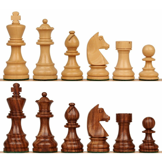 Série de tournois de style Staunton en bois faits à la main, pièces d'échecs King lestées de 9,5 cm uniquement.