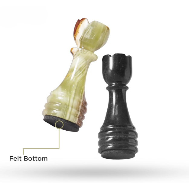 Marble Chess Pieces Black & Multi Green 3.5 Inch