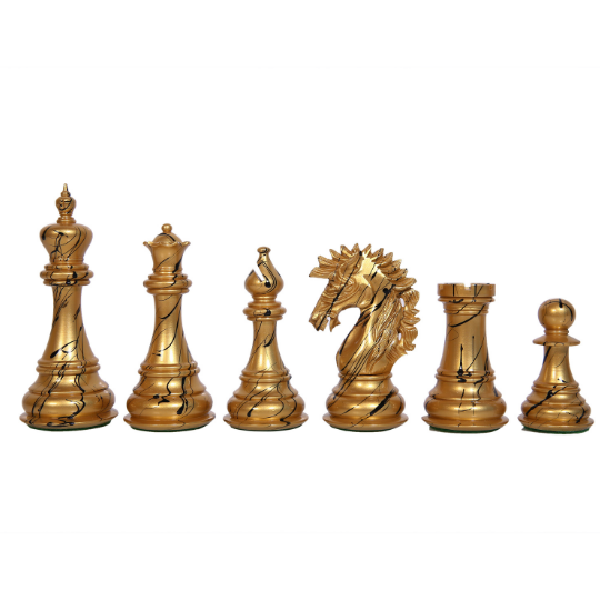 The Ruffian American Series Staunton Pièces d'échecs triples lestées en buis teinté – King size 12,2 cm