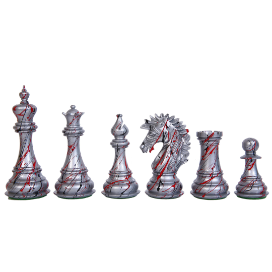 The Ruffian American Series Staunton Pièces d'échecs triples lestées en buis teinté – King size 12,2 cm