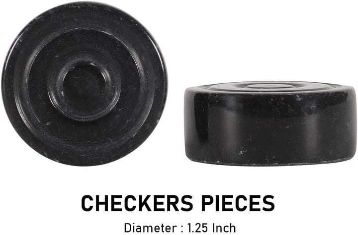 Marble Checkers for 15" Board Black & White