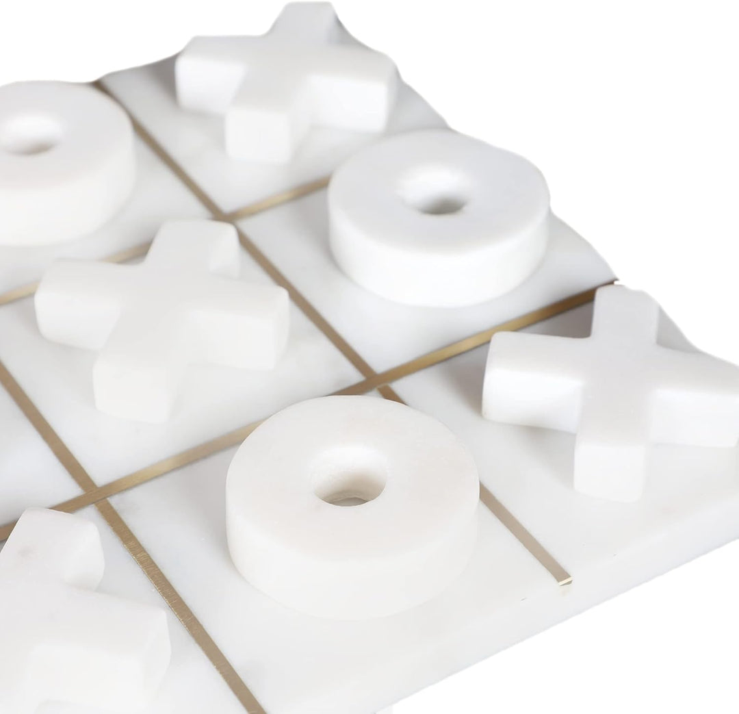 Marble Tic Tac Toe Game Board X and O Game Set