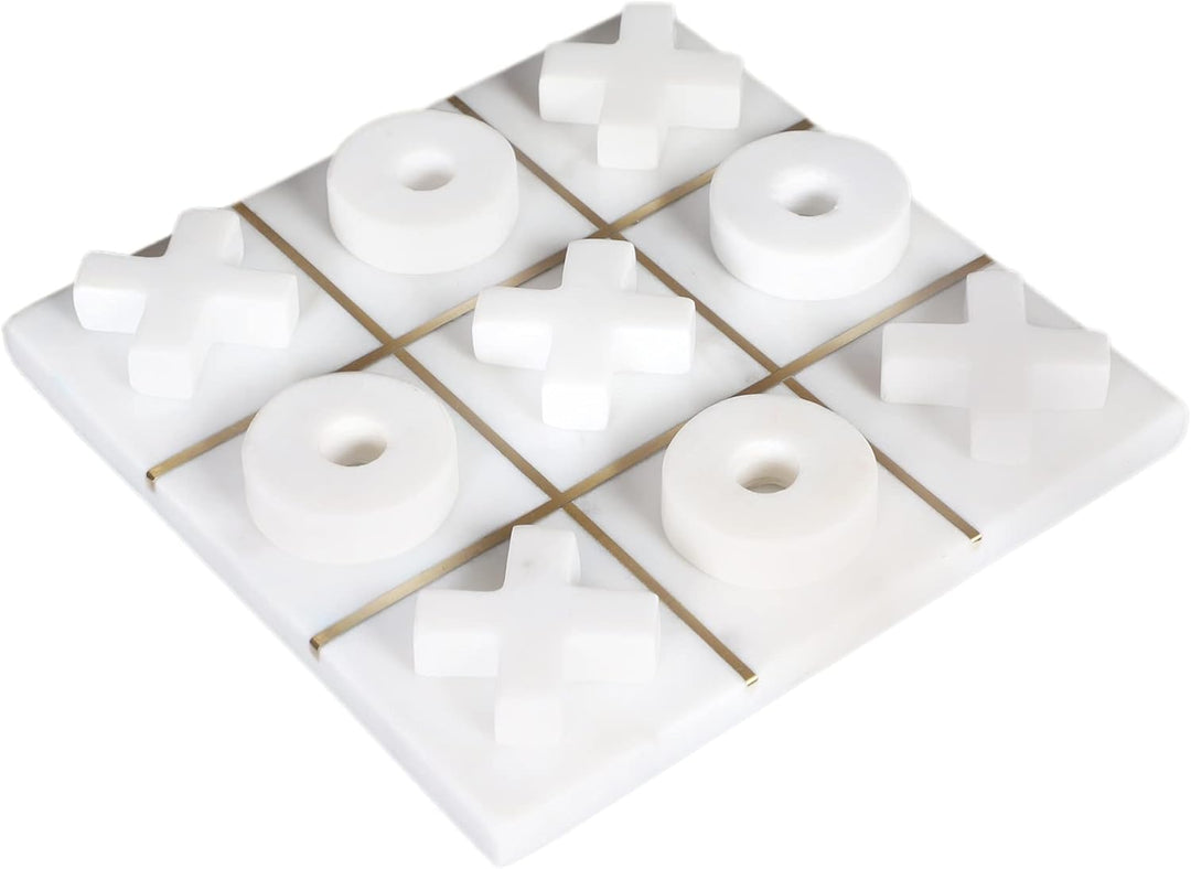 Marble Tic Tac Toe Game Board X and O Game Set