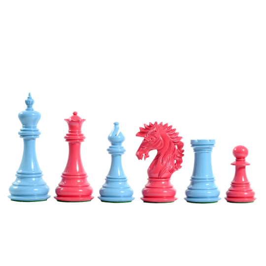 The Ruffian American Series Staunton Triple Weighted Chess Pieces in Stained Boxwood - 4.8" King
