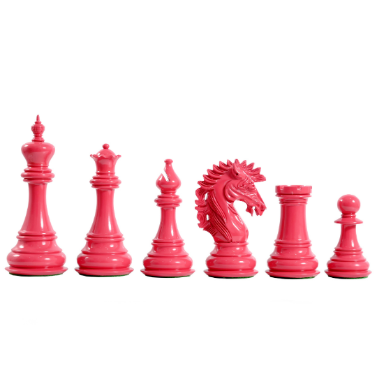 The Ruffian American Series Staunton dreifach gewichtete Schachfiguren aus gebeiztem Buchsbaum – 4,8" King