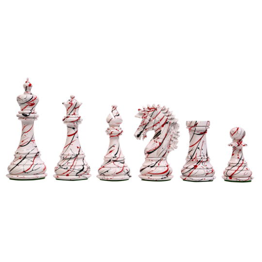 The Ruffian American Series Staunton dreifach gewichtete Schachfiguren aus gebeiztem Buchsbaum – 4,8" King
