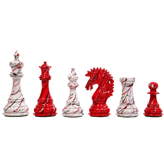The Ruffian American Series Staunton Pièces d'échecs triples lestées en buis teinté – King size 12,2 cm
