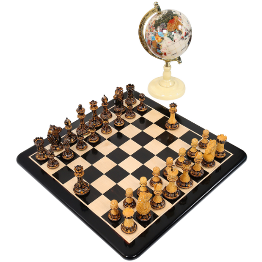 Burnt Rio Staunton 4,2" King Triple Weighted Luxus-Schachfiguren