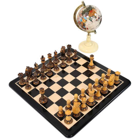 Burnt Rio Staunton Triple Weighted Luxury Chess Pieces