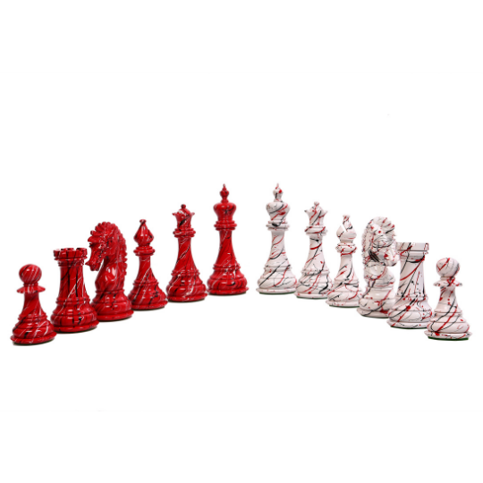 The Ruffian American Series Staunton Pièces d'échecs triples lestées en buis teinté – King size 12,2 cm