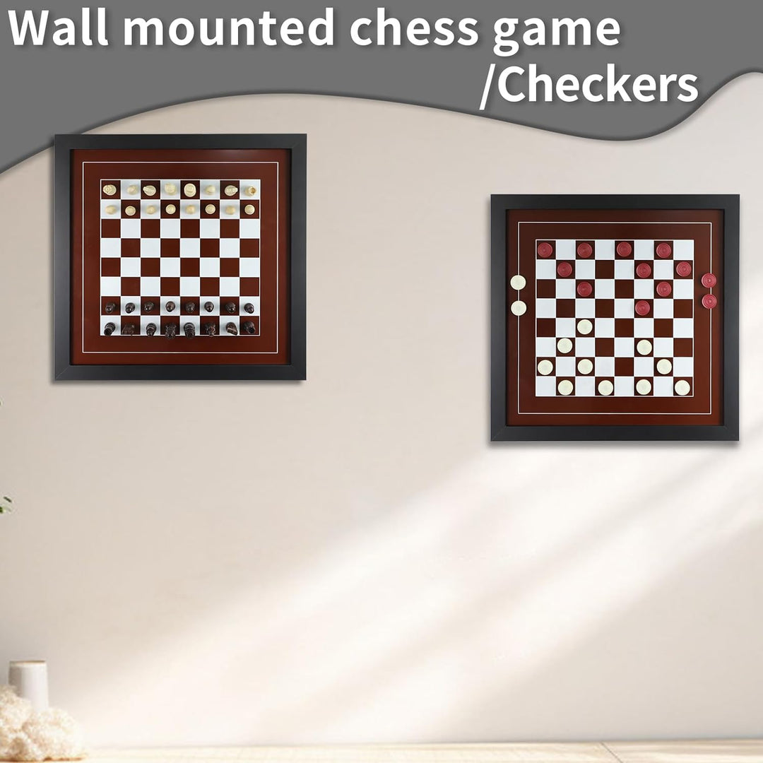 Hanging Checkers Board Game Chess Board Game Wall Mount Magnetic Wall Set