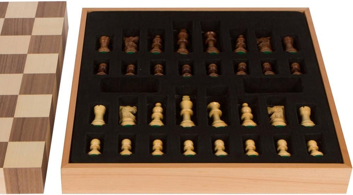 Tournament Chess Inlaid Wood Board Game with Weighted Wooden Pieces, Large 18 x 18 Inch Set