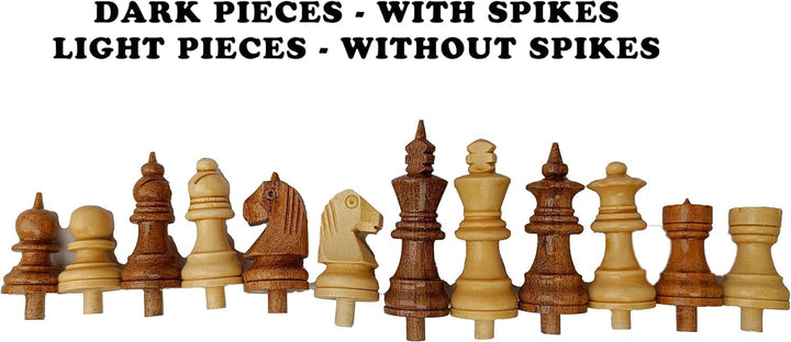 Rosewood Foldable Chess Set for Blind & Visually Impaired (12 Inches)