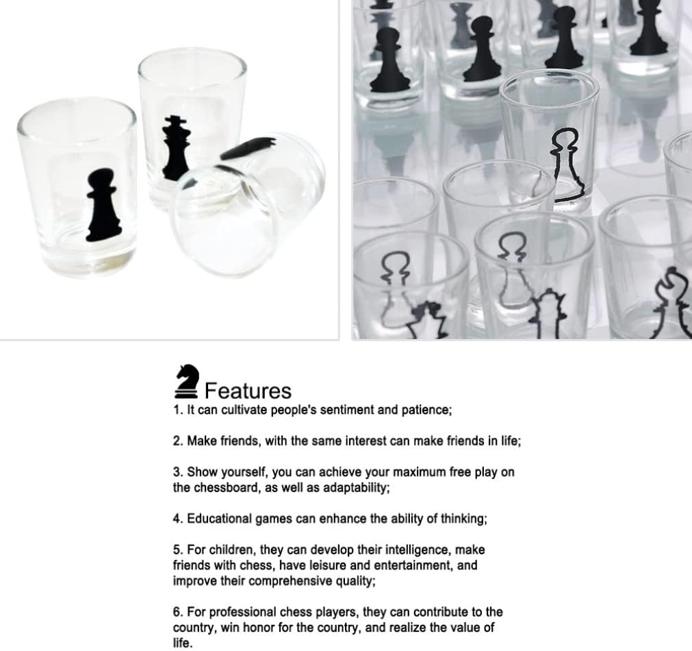 Small Shot Glass Chess Set | Drinking Cup Acrylic Glass Chess Set