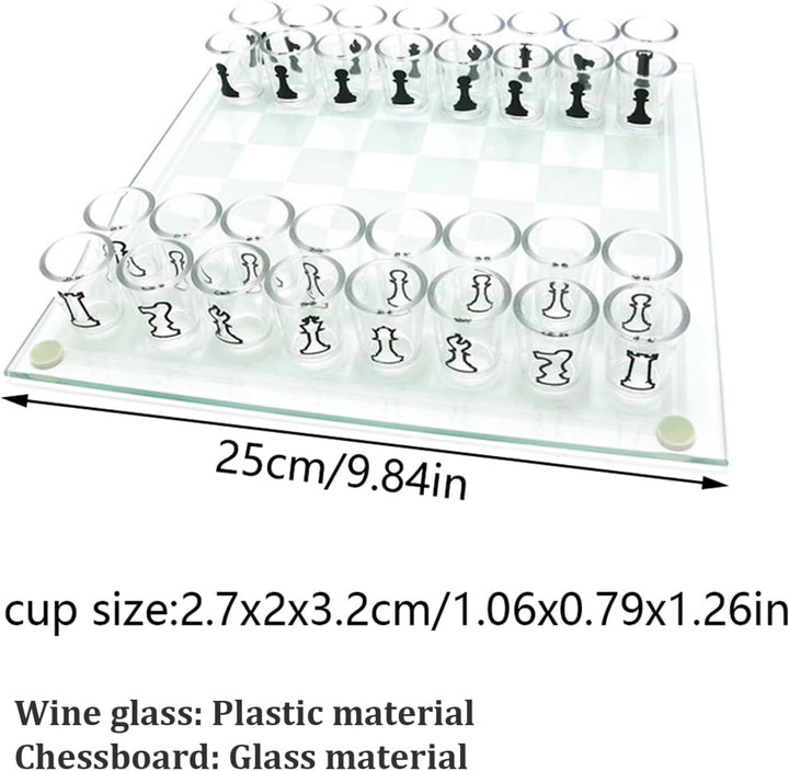 Small Shot Glass Chess Set | Drinking Cup Acrylic Glass Chess Set