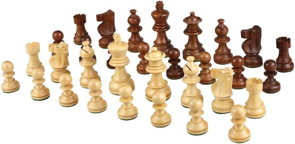 Tournament Chess Inlaid Wood Board Game with Weighted Wooden Pieces, Large 18 x 18 Inch Set