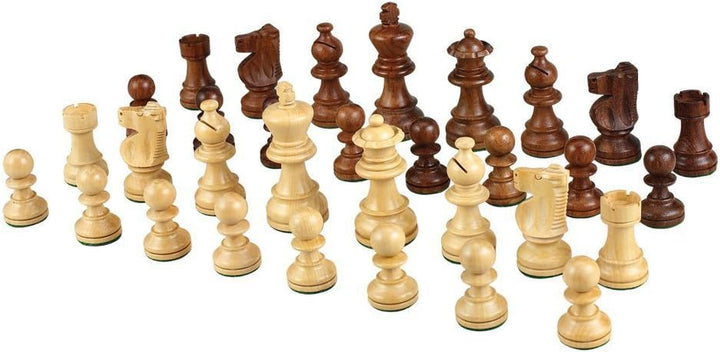 Tournament Chess Inlaid Wood Board Game with Weighted Wooden Pieces, Large 18 x 18 Inch Set