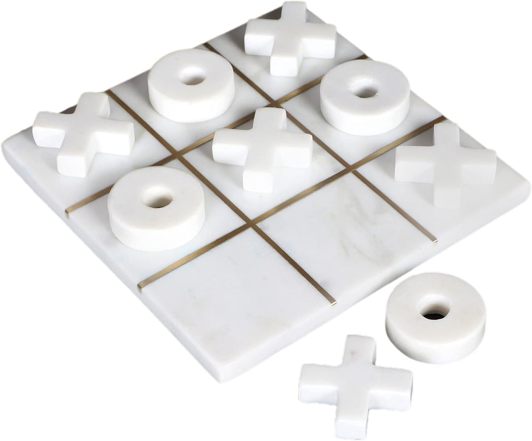 Marble Tic Tac Toe Game Board X and O Game Set