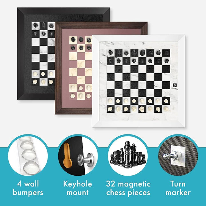 Magnetic Wall Chess Set - Wall Mounted Chess Board Game