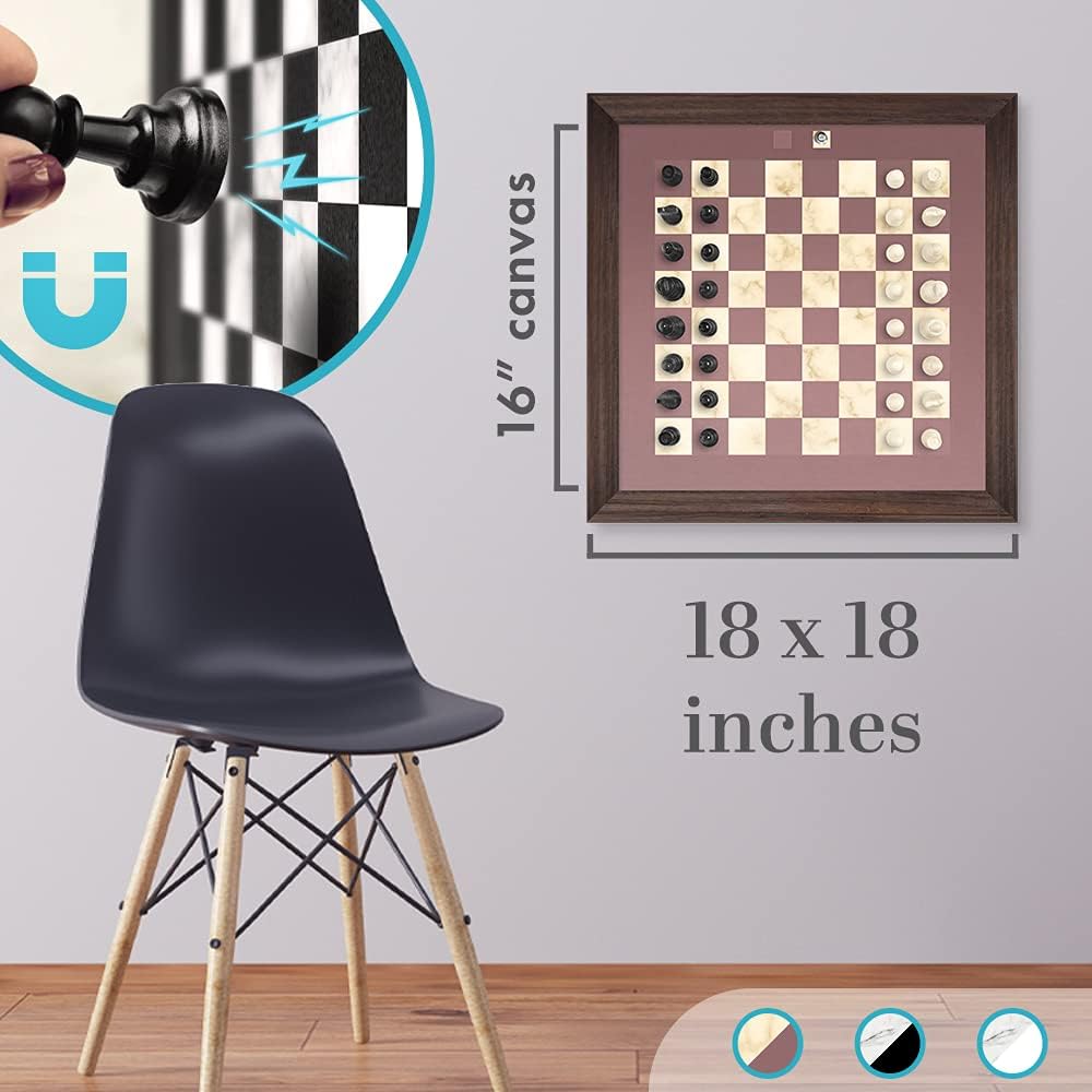 Magnetic Wall Chess Set - Wall Mounted Chess Board Game