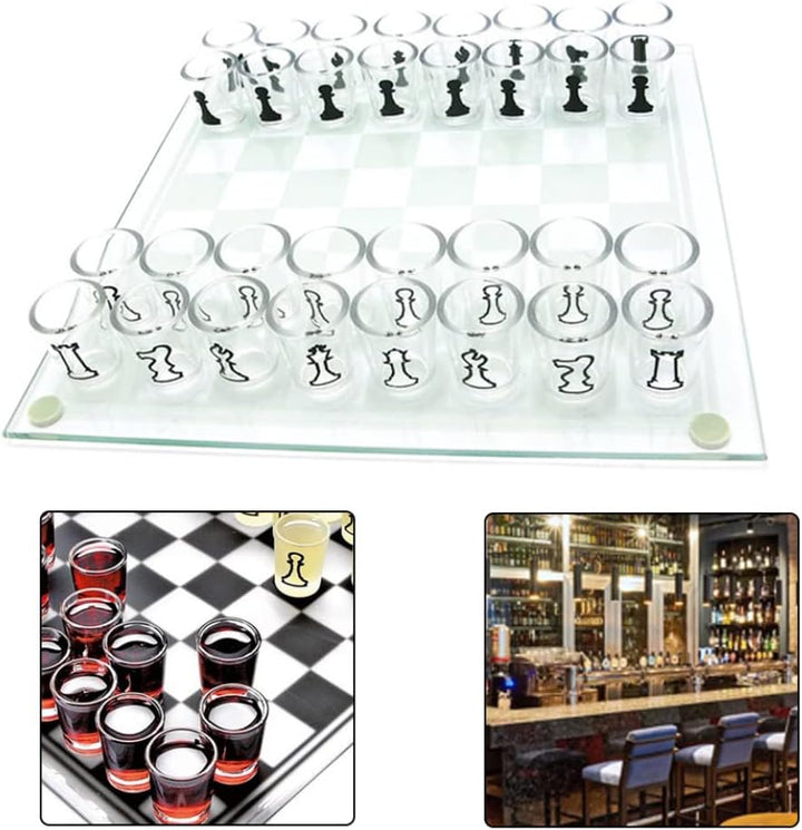 Small Shot Glass Chess Set | Drinking Cup Acrylic Glass Chess Set