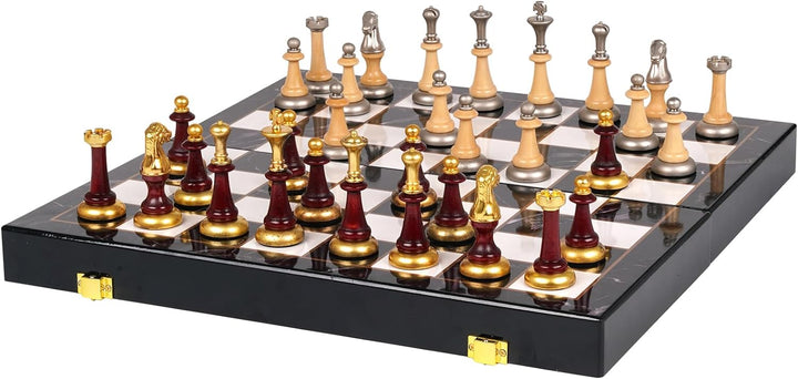 Metal Chess Set Portable Travel Chess Set Folding Chessboard