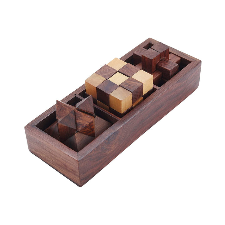 3-in-1 handgefertigtes Holzpuzzle