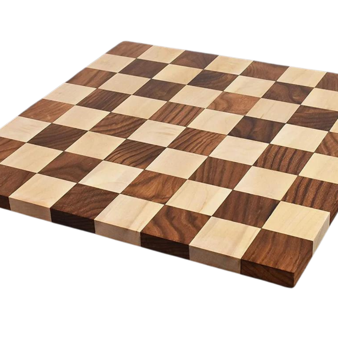 Classic Chess Board - Walnut Wood with Rounded Corners 16 in.