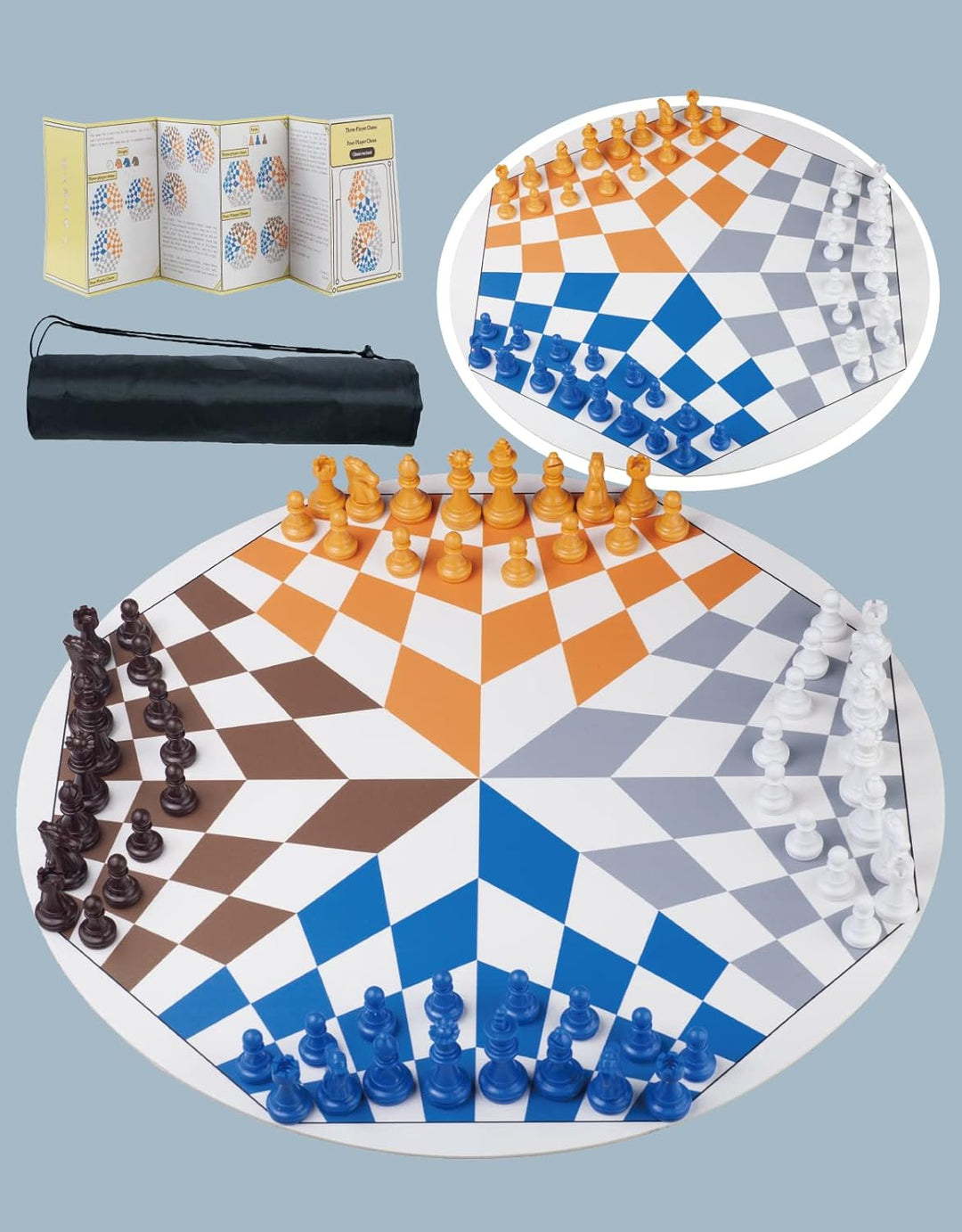 Three or Four Players Chess Set