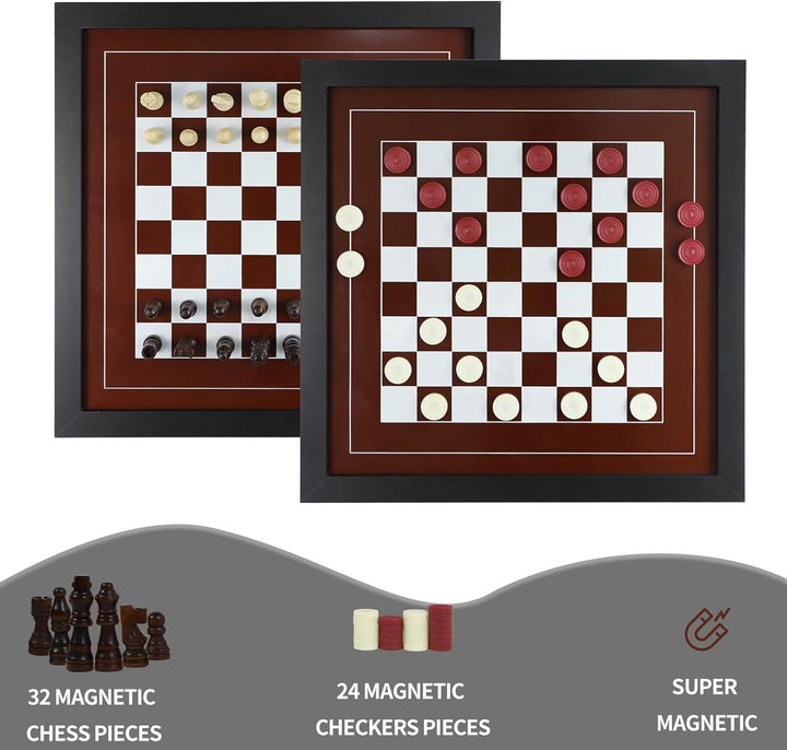 Hanging Checkers Board Game Chess Board Game Wall Mount Magnetic Wall Set