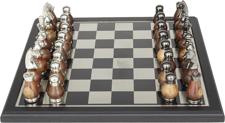 Chess Set | Aluminum Chess Game Set, 16" x 16"