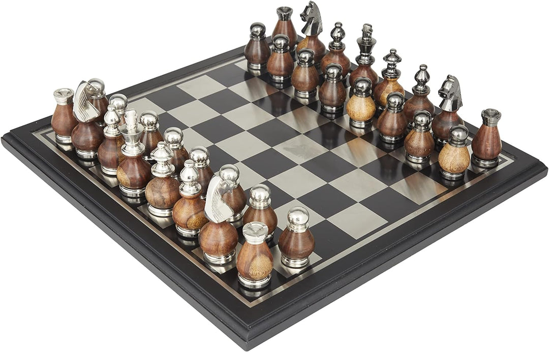 Chess Set | Aluminum Chess Game Set, 16" x 16"