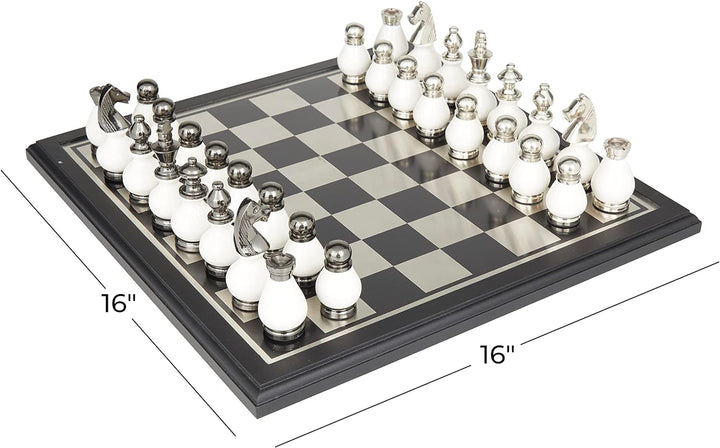 Chess Set | Aluminum Chess Game Set, 16" x 16"