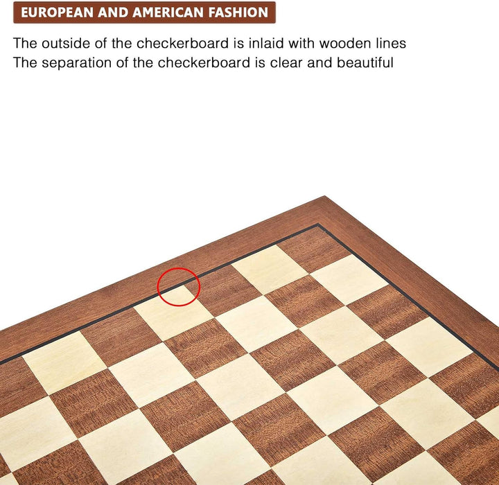 15'' x 15'' Wooden Chess Board No Pieces, Professional Tournament Chessboard Only