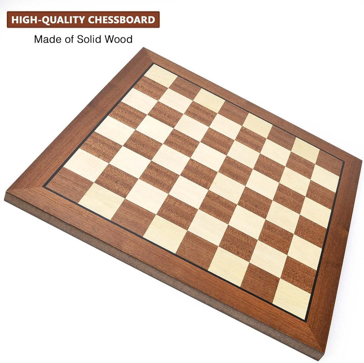 15'' x 15'' Wooden Chess Board No Pieces, Professional Tournament Chessboard Only