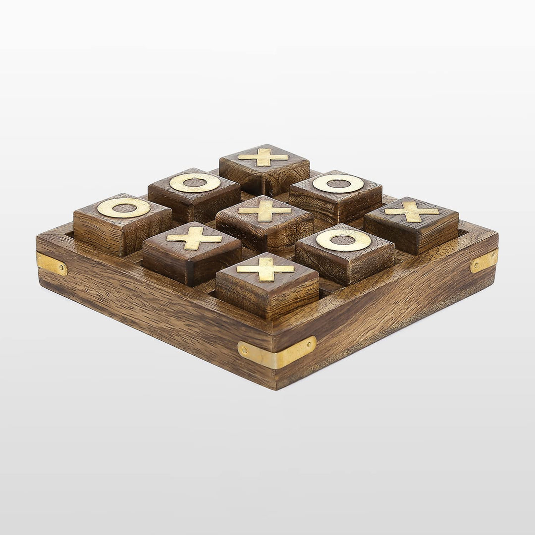 Brass Inlaid Tic Tak Toe Board Game