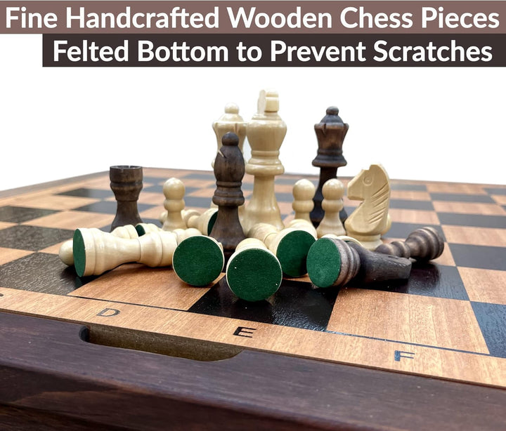 Wooden Chess Table | Chess, Checkers and Backgammon 3 in 1 Combo Game Table