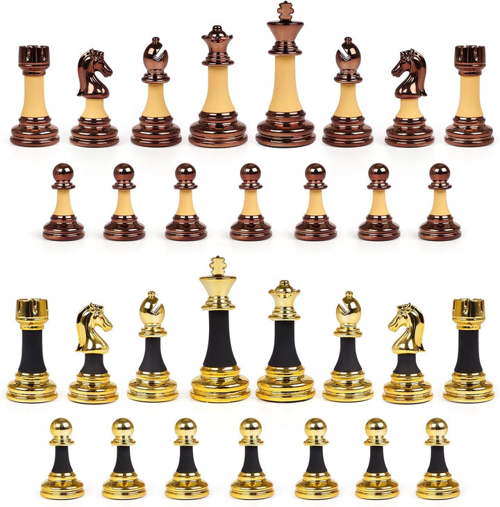 15" Acrylic Chess Sets with Zinc Alloy + Acrylic Chess Pieces & Portable Folding Wooden Chess Board