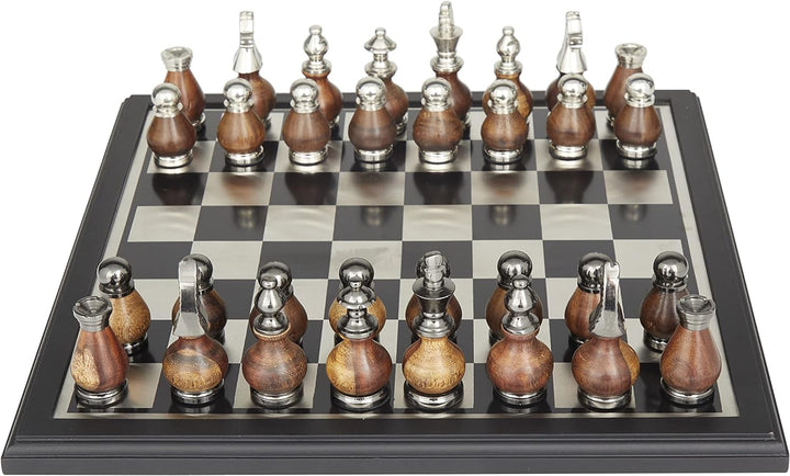 Chess Set | Aluminum Chess Game Set, 16" x 16"