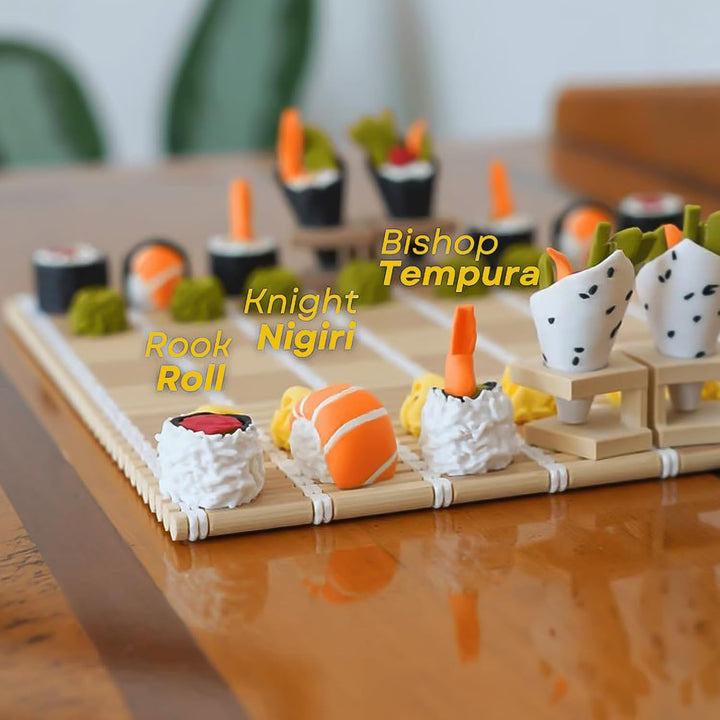 Sushi Themed Chess Set- 3D Printed Sushi Board Game