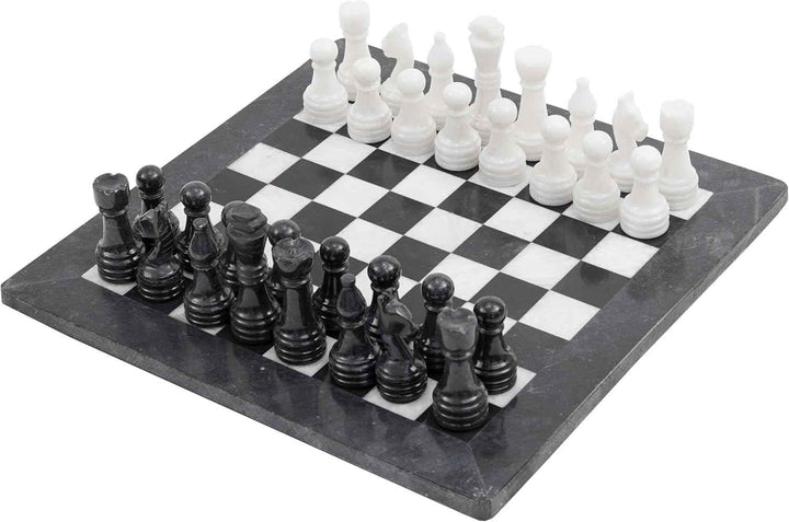 Marble Chess Set 15 Inches White and Black