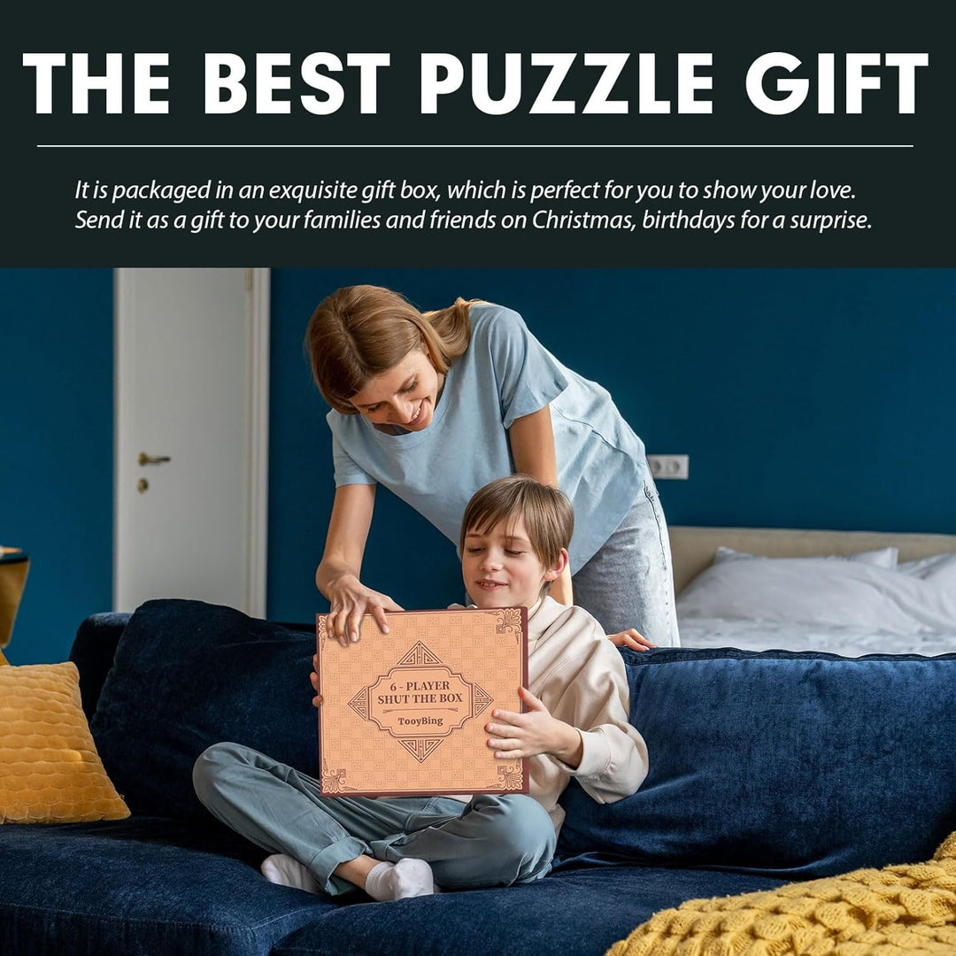 6 Players Shut The Box Dice Game, Wooden Board Table