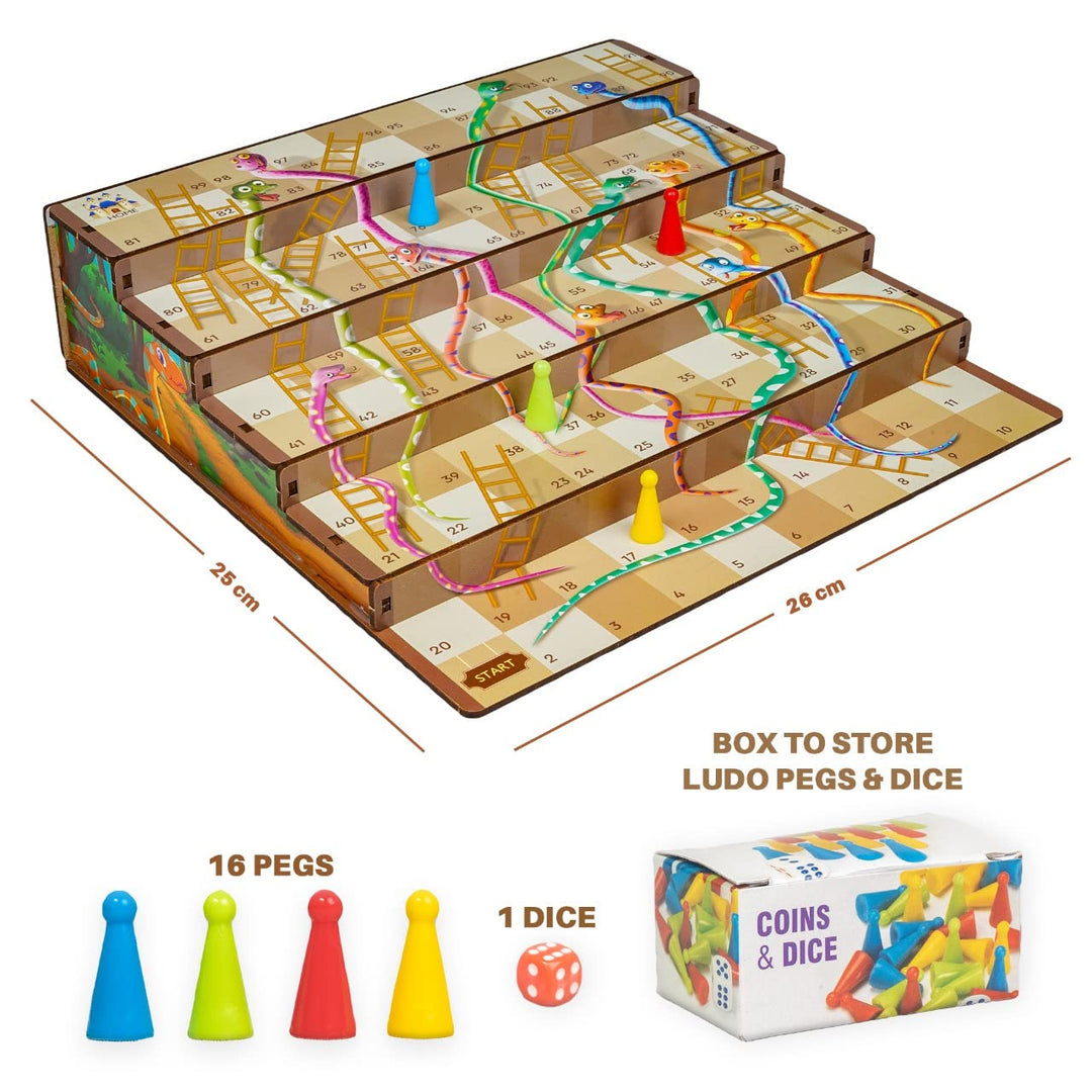 3D Snakes & Ladders Board Game Toy Play